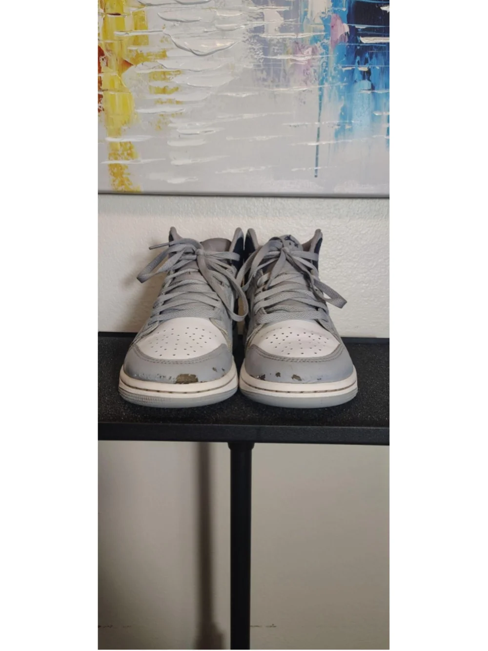 Jordan Air Jordan 1 Mid Shoes Mens Size 7.5 Gray White Sneakers DC8426-104